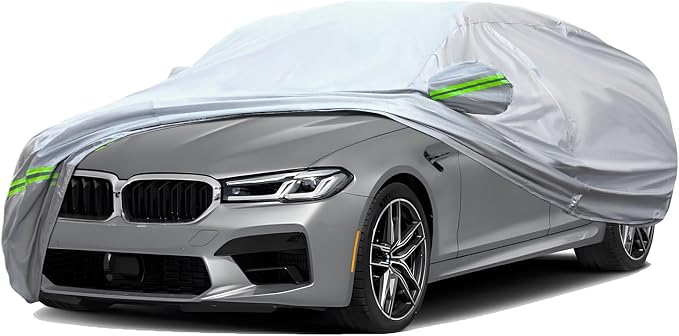 TUCAREST 6-Layers Premium Full Car Cover Hard Shell Zipper Design Waterproof by TUCAREST