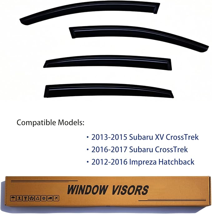 Window Visors Rain Guards fits 2013 2014 2015 XV CrossTrek, Out-Channel Window - Image 2