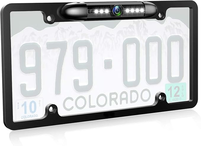 JPP License Plate Backup HD Camera, Rear View Camera 170° Viewing Angle by JPP