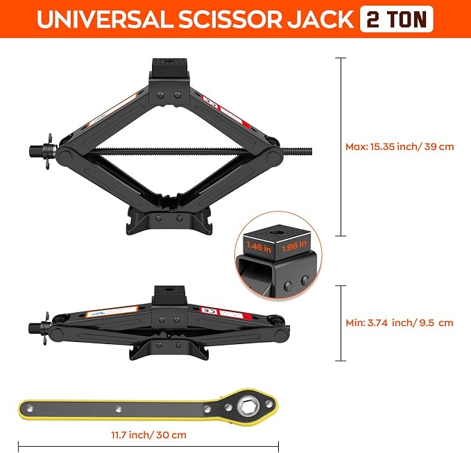 Universal Car Jack Kit Scissor Jack - Image 2