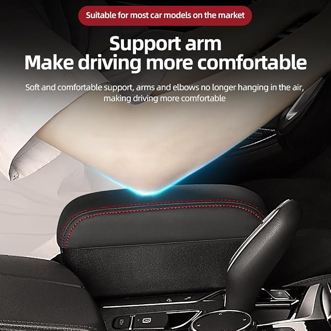 JEYODA Car Armrest Box with Cup Holder Car Central Liftable Armres Storage - Image 4