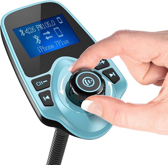 Nulaxy Bluetooth Car FM Transmitter Audio Adapter Receiver Wireless Hands-Free - Image 2