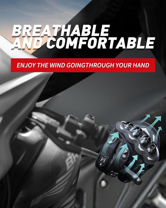 Motorcycle Gloves, Touchscreen Motorbike Gloves - Image 2