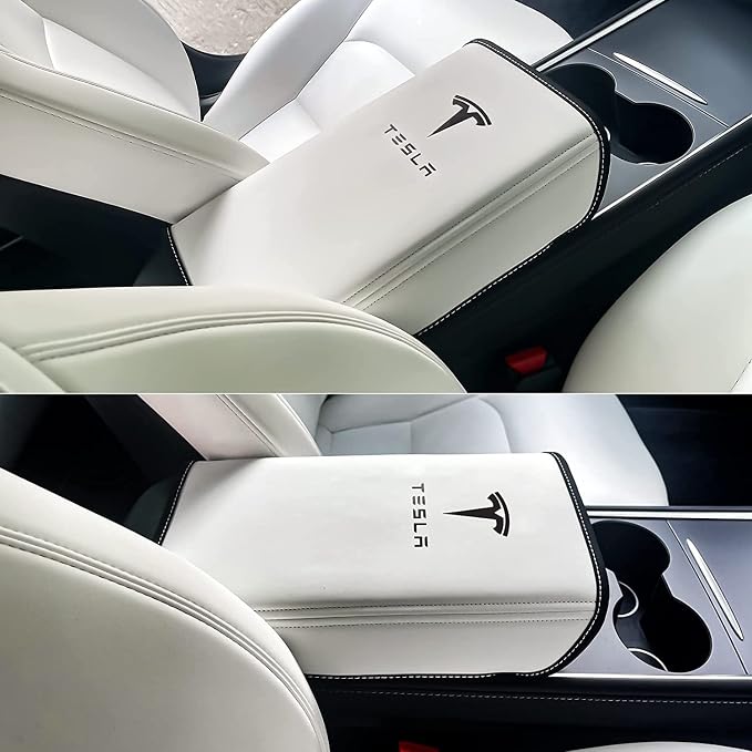 Car Armrest Cover for Tesla Model 3 Y Leather Center Console Armrest Box Cover - Image 6