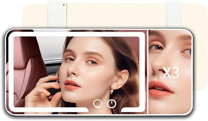 Car Sun Visor Vanity Mirror, Dimmable Touch Screen Makeup Mirrors by FASTAGEI