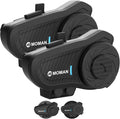 Moman Motorcycle Intercom, H2 Pro【2 Pack Carbon】 Helmet Headset Wireless by Moman