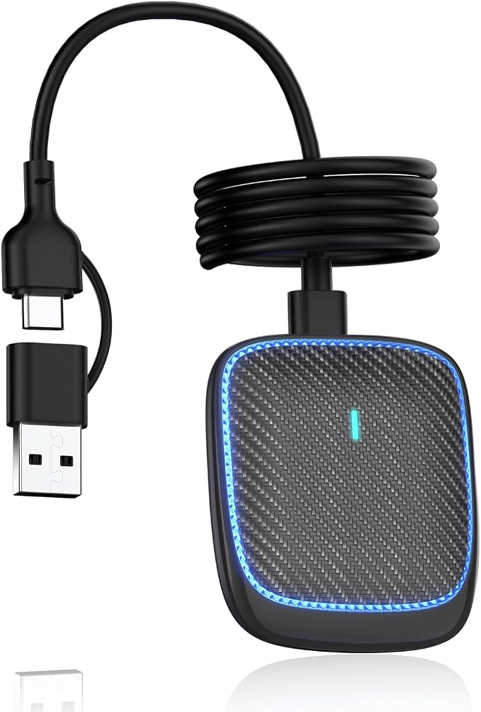 Wireless CarPlay Adapter for iPhone, Convert Wired to Apple Car Play Wireless by Feisca