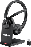 Wireless Headset with Mic for Work, Wireless Headphone with Voice Assistant for by awatrue