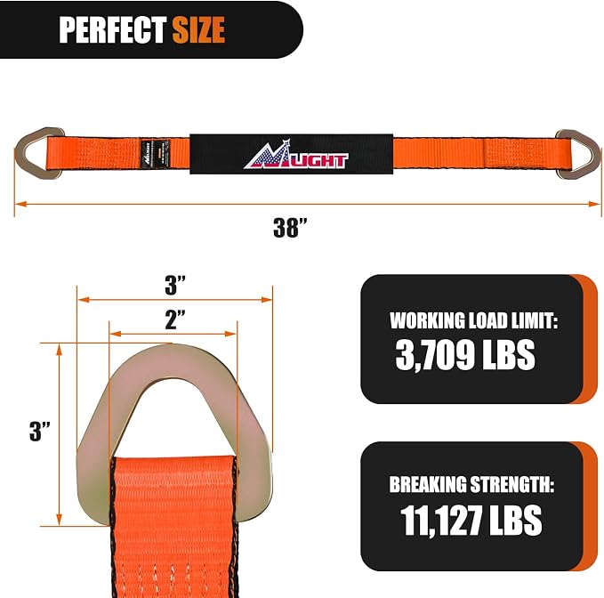 Nilight 4PCS 2"x 38" Axle Tie Down Straps - Image 2