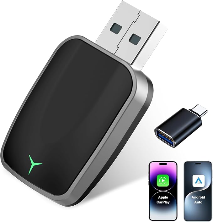 Mini Wireless CarPlay & Android Auto Adapter – Plug & Play Dongle, Convert by Unknown