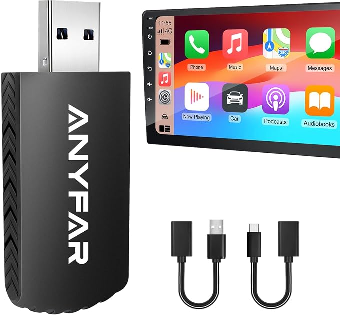Wireless Carplay Adapter for iPhone, Dual-Core 5G Chip Auto-Connect in Seconds by ANYFAR
