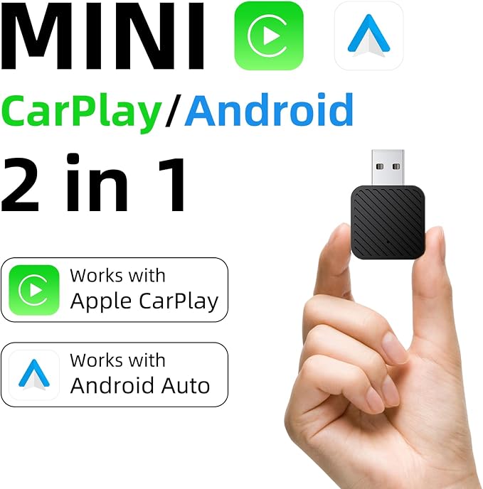 Mini Wireless CarPlay Adapter for iPhone, 2 in 1 CarPlay and Android Auto - Image 3
