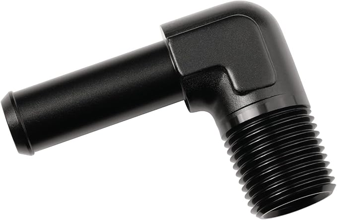 1/2 NPT Male to 5/8" Hose Barb Fitting Adapter 90 Degree Elbow Aluminum Black by Podavelle