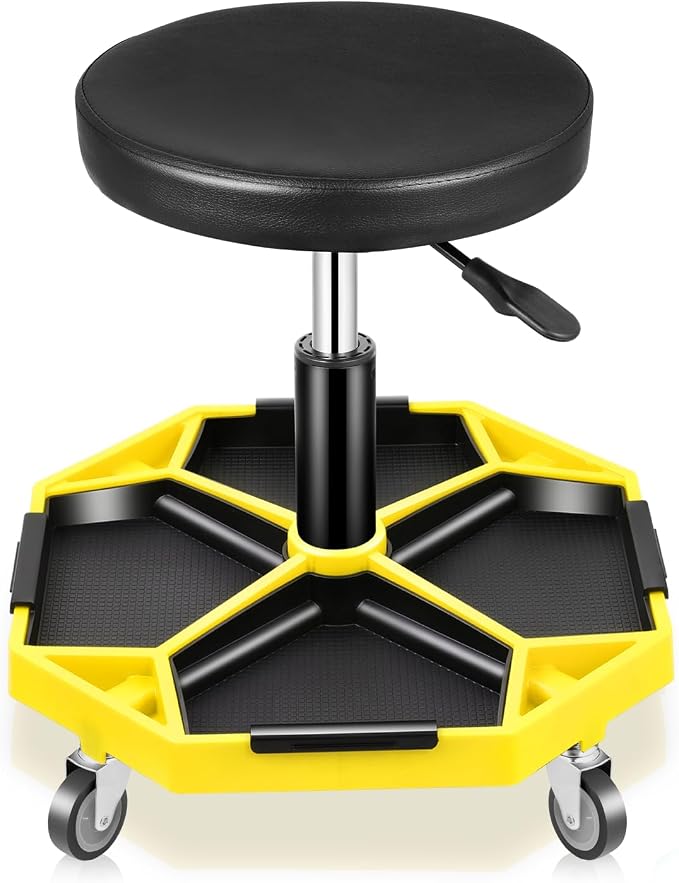 Auto Dynasty Mechanic Stool, Adjustable Rolling Pneumatic Creeper Garage Shop by AutoDynasty