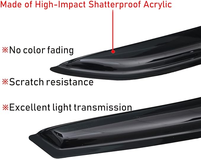 Lightronic Extra Durable Tape-on Auto Vent Window Visor, Fits 1999-2006 - Image 6