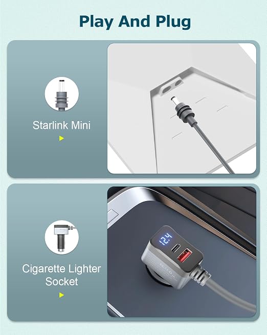 3 in 1 Starlink Mini Cable 12V Adapter 10FT Car Charger - Image 5