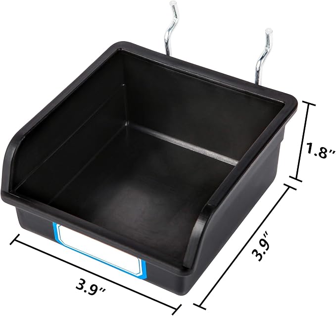 FRIMOONY Pegboard Bins with Hooks and Labels, - Image 3