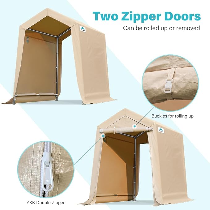 ADVANCE OUTDOOR 6x8 ft Outdoor Portable Storage Shelter Shed - Image 2