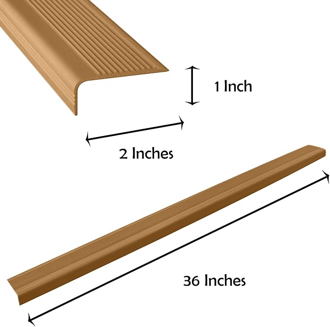 Rubber Bond Stair Edge Protector 36x2x1 inch Anti-Slip Stair Corner Trim Rubber - Image 3
