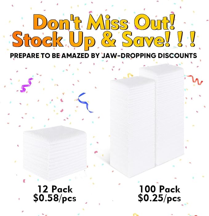 HOMEXCEL White Shop Towels 100 Pack, Reusable Microfiber Towels - Image 5