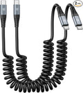 2Pack Coiled USB C to USB C Charger Cable by KIYODA