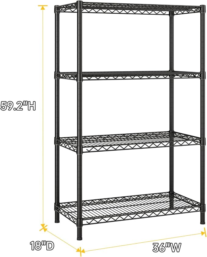 SINGAYE 4 Garage Heavy Duty Shelving Unit Kitchen Pantry Close Home Organizers - Image 3