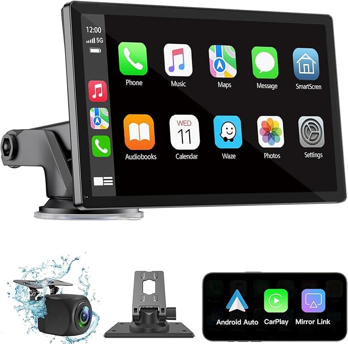 Wireless Carplay Screen for Car 7" HD Portable Car Stereo Touchscreen by BuonaIdea