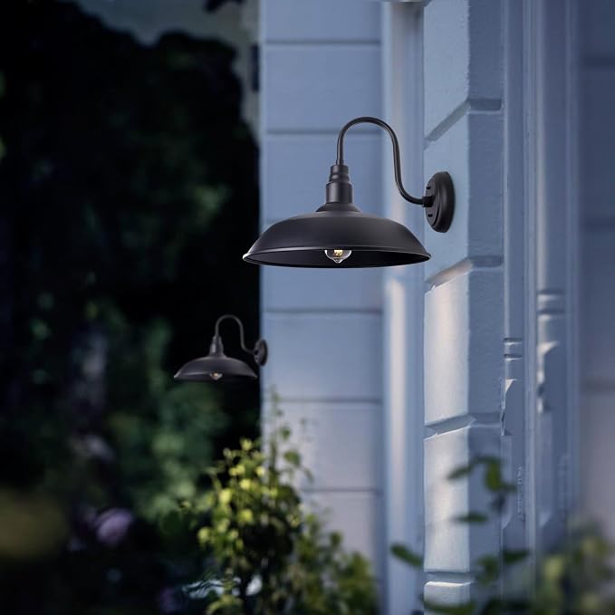 16 Inch Dome Barn Light for Porch, Large Gooseneck Outdoor Light Fixture for - Image 3