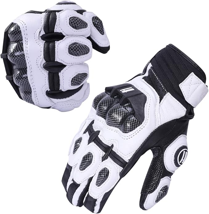 Harssidanzar Breathable Leather Motorcycle Gloves Touchscreen - Image 5
