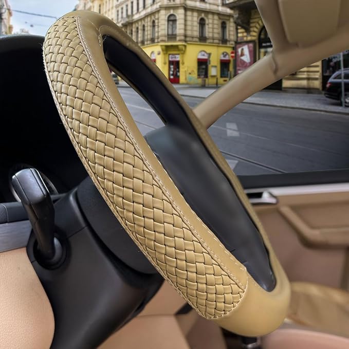 Flying Banner car Steering Wheel Cover Faux Leather Massage Universal fit 3D - Image 3