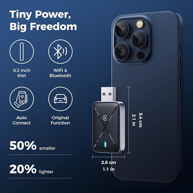 Wireless CarPlay Adapter for iPhone, Mini Size for Apple CarPlay Adapter - Image 3