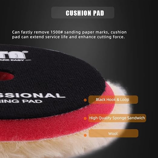 SPTA Wool Polishing Pads, Wool Buffing Wheel - Image 4