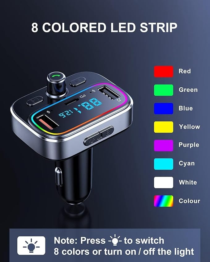 Bluetooth FM Transmitter for Car Wireless Radio Adapter Kit, Hands-Free Calling - Image 5