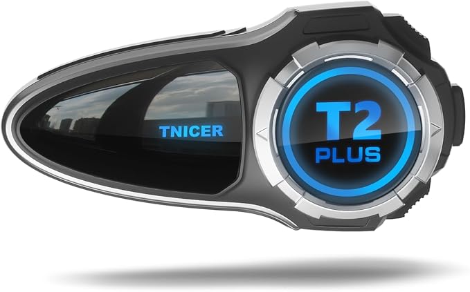 Motorcycle Bluetooth Headset T2Plus Dual Chip MESH Intercom 10-Way Motorcycle by TNICER