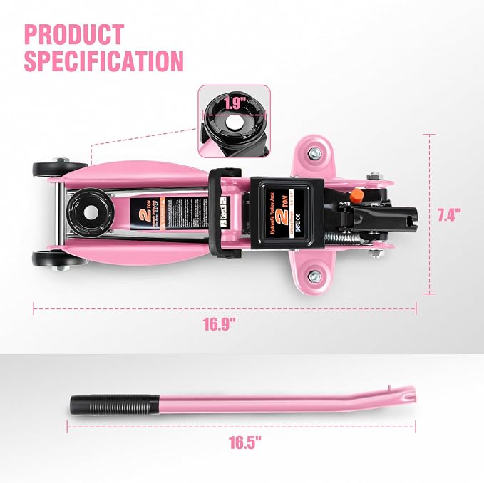 DNA MOTORING Low Profile Hydraulic Trolley Service/Floor Jack, 2 Ton Capacity - Image 4