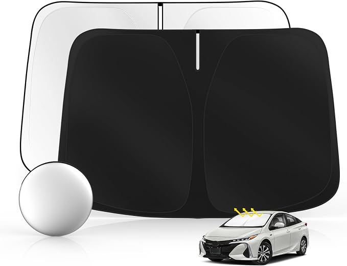 Windshield Sun Shade for Toyo-ta Prius 2016-2022 Foldable Sunshade Custom Fit by SULAGIWINDSHIELDSUNSHADE