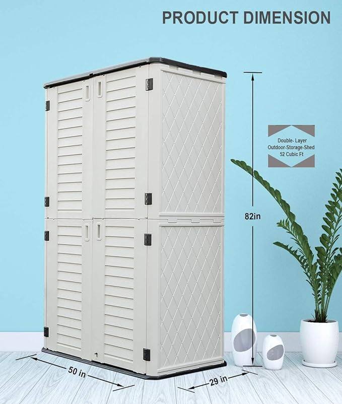 HOMSPARK Storage Shed Weather Resistance, Horizontal Storage Shed - Image 6