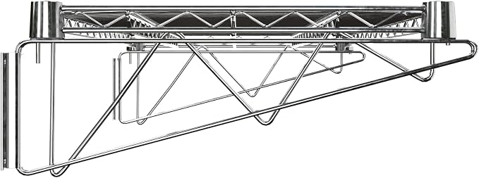 18" x 36" Chrome Wire Wall Mount Shelf - Image 4