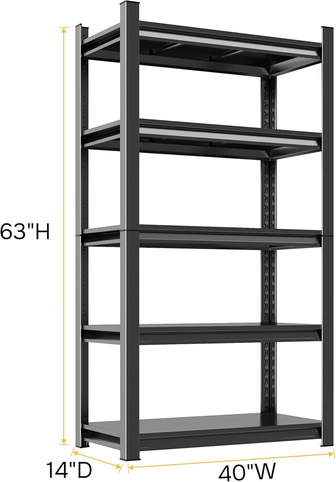 63''H Garage Shelving Heavy Duty Garage Storage Shelves, 3000LBS Capacity - Image 3