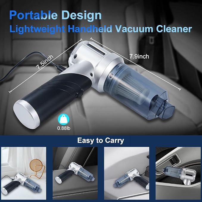 Handheld Foldable Car Vacuum, 4-in-1 18000PA Mini Vacuum Cleaner Portable - Image 7