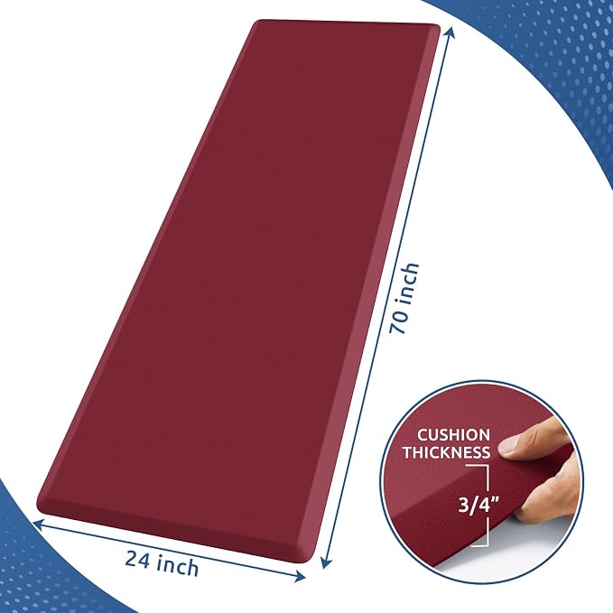 KitchenClouds Kitchen Mat Cushioned Anti Fatigue Rug 24"x70" Waterproof - Image 2