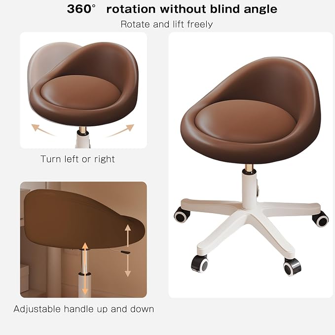 Rolling Stool Set of 2 Rolling Hydraulic Salon Stool - Image 3