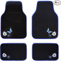 CAR PASS Universal Fit Embroidery Butterfly and Flower Car Floor Mats, by CARPASS
