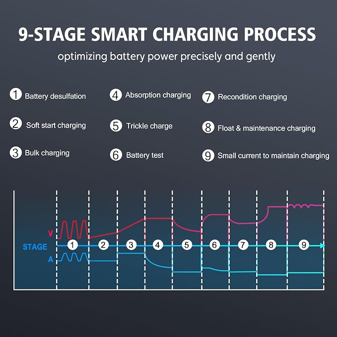 30 Amp Lithium Battery Charger, 6V10A/12V30A/24V16A Lifepo4, Lead-Acid Smart - Image 8