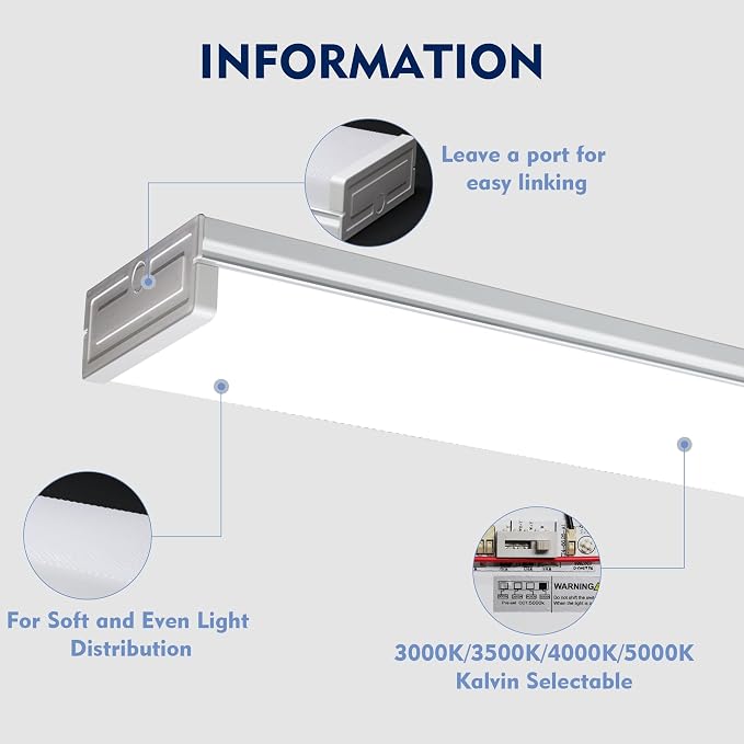 5PK 4FT LED Shop Light - Image 6
