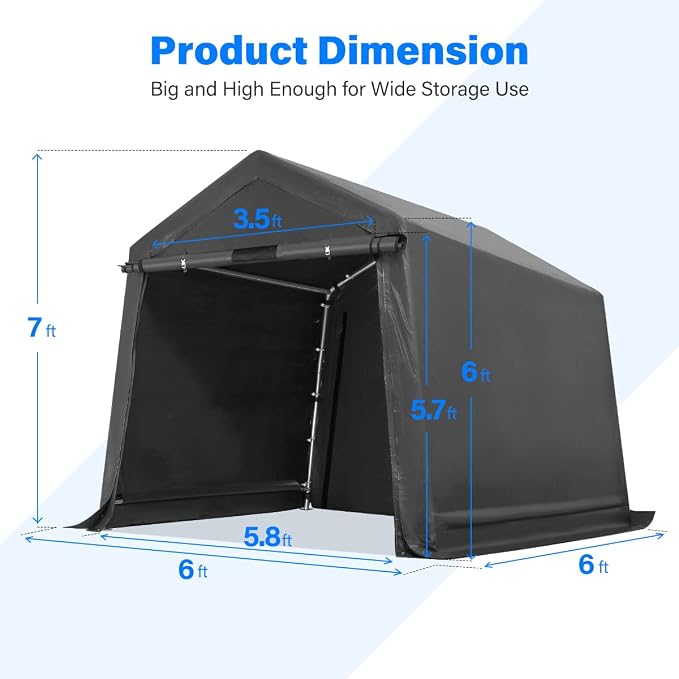 ADVANCE OUTDOOR 6x6 ft Storage Shelter Outdoor Portable Shed - Image 5
