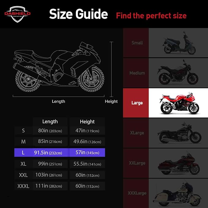 Ultimum Series Motorcycle Cover Waterproof All Weather Protection Universal - Image 4