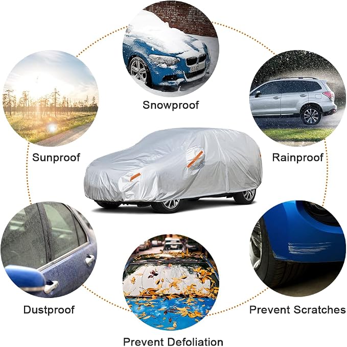 Kayme SUV Car Covers for Automobiles Waterproof All Weather Sun Uv Rain - Image 4