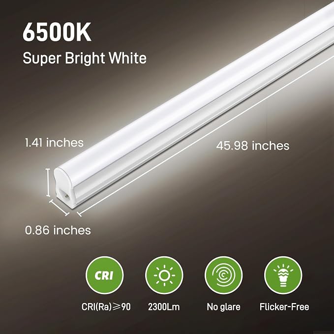 Pak 4FT LED Shop Lights, 2300LM 6500K Cool White, 20W Energy-Saving Super - Image 4