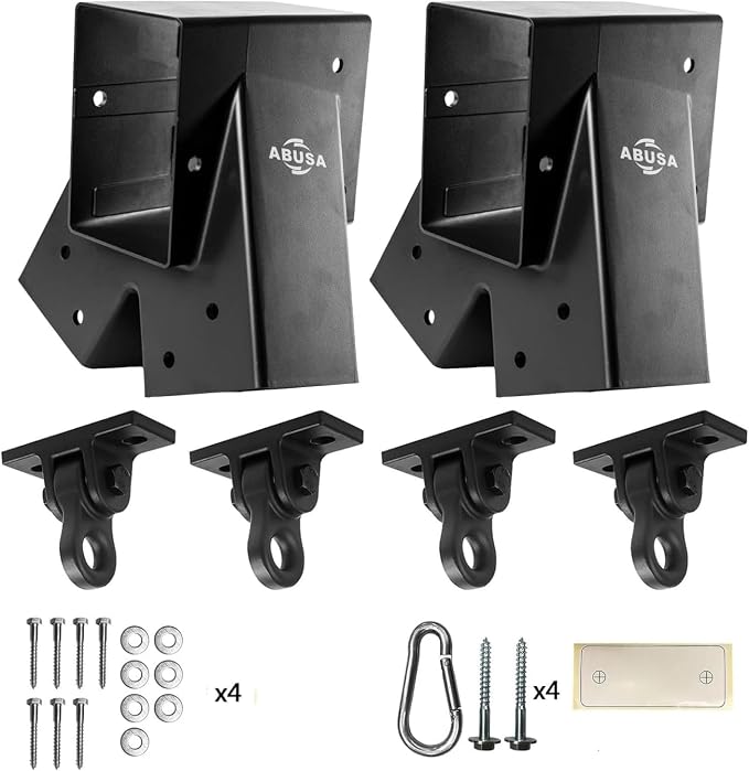 Heavy Duty Swing Sets Brackets Including 2 Black A-Frame Swing Set Brackets and by ABUSA